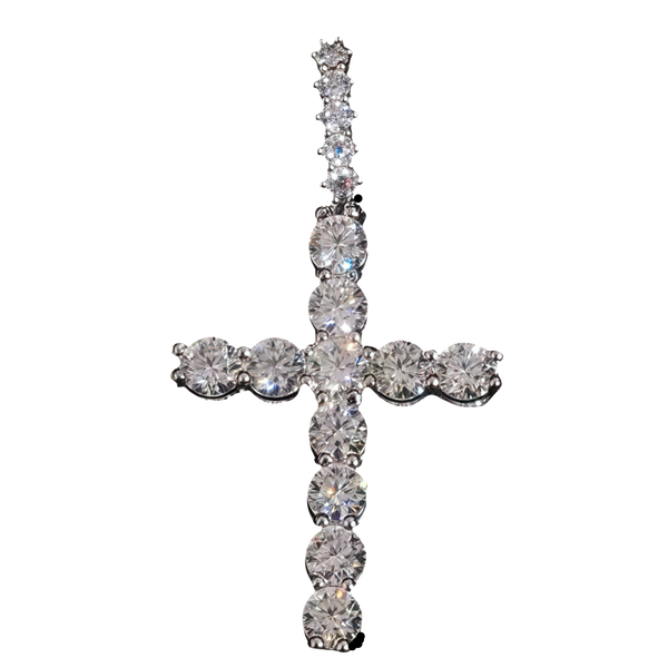 Iced Out Cross Pendant Moissanite 925 — detail 3