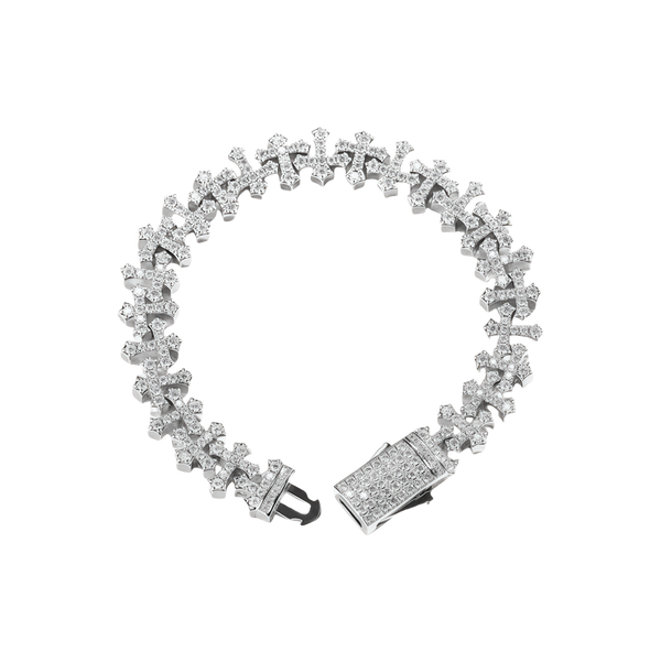 Moissanite Cross Bracelet for Men — detail 2