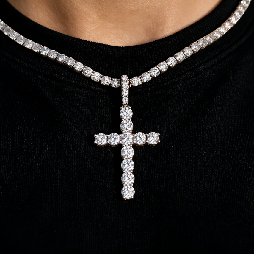 Iced Out Cross Pendant
