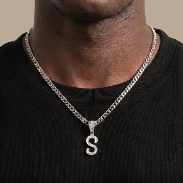 Initial Letter Necklace Zircon Gold-Plated