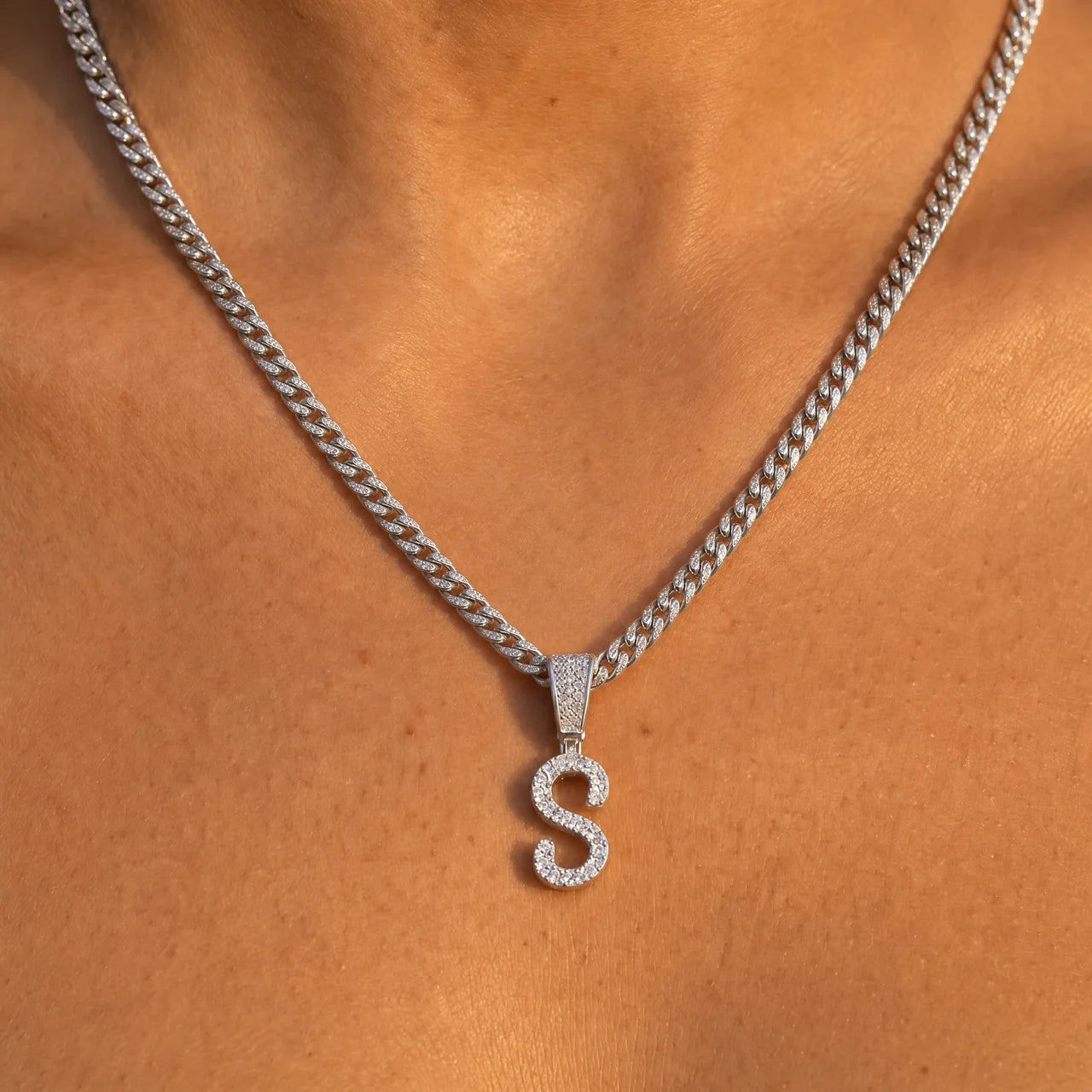 Initial Letter Necklace Women's Gold-Plated