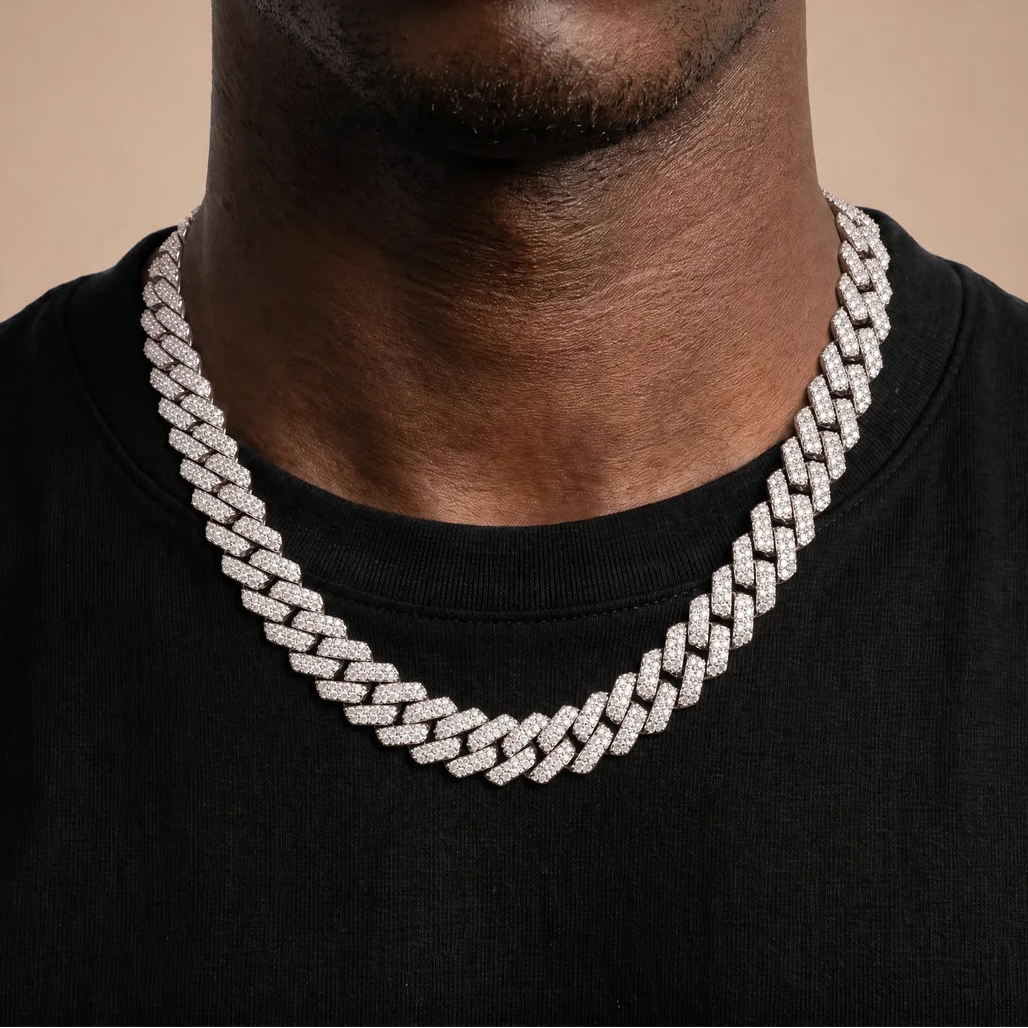 Iced Out Cuban Chain Men's Moissanite 925